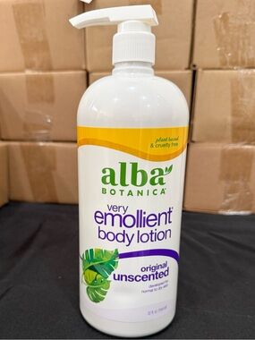 Alba Botanica Very Emollient Unscented Body Lotion 32 oz - White